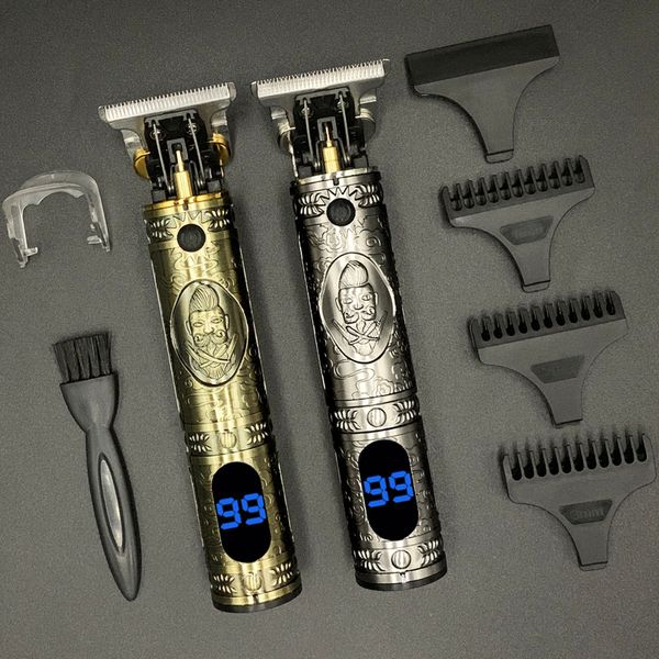 

t hair clipper close to 0mm hair trimmer for men barber tools lcd display cutting machine men's shaver rechargeable cordless