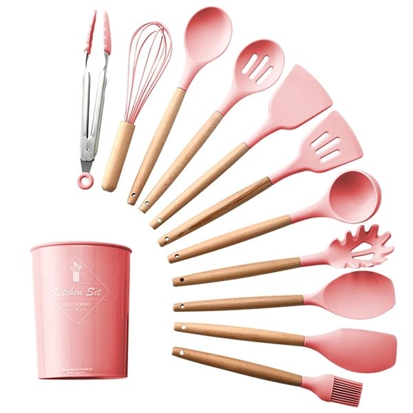 Utensílios de Cozinha Upspirit Set Cooking Kit Acessórios de Silicone Espaguete Comida Clipe Escova De Óleo Espátula Ovo Batedor Cozinha Ferramentas 201223