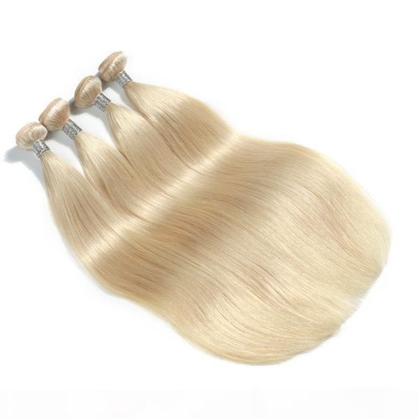 

bleach blonde color peruvian straight hair weave 100% remy human hair bundles 10-30 inch double weft hair extensions, Black