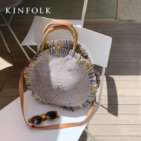

handmade pastoral style woven messenger bag 2020 new beach vacation travel one-shoulder handbag ladies fashionable purses bolsa