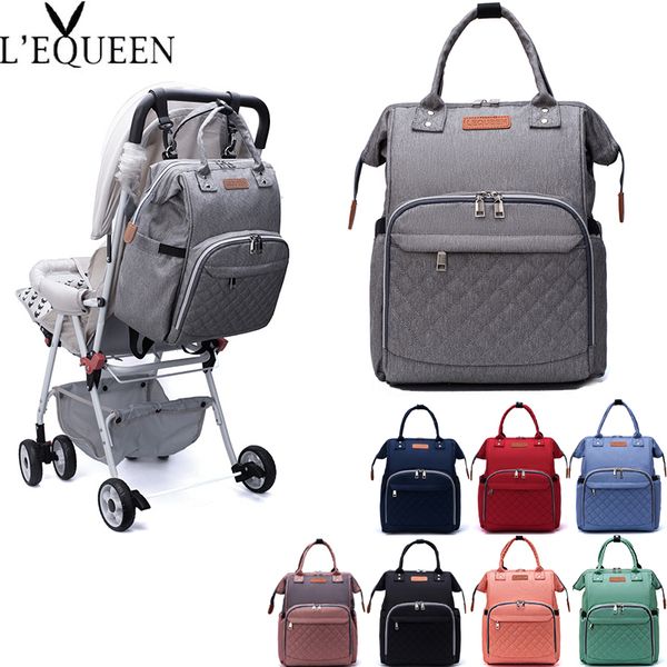 

lequeen mummy diaper travel backpack large capacity maternity multifunctional nursing bag baby care handbag 201021