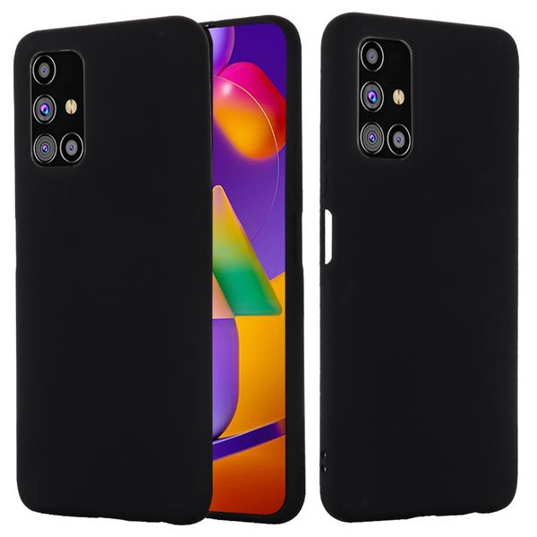 

for samsung galaxy m31s pure color liquid silicone shockproof full coverage case
