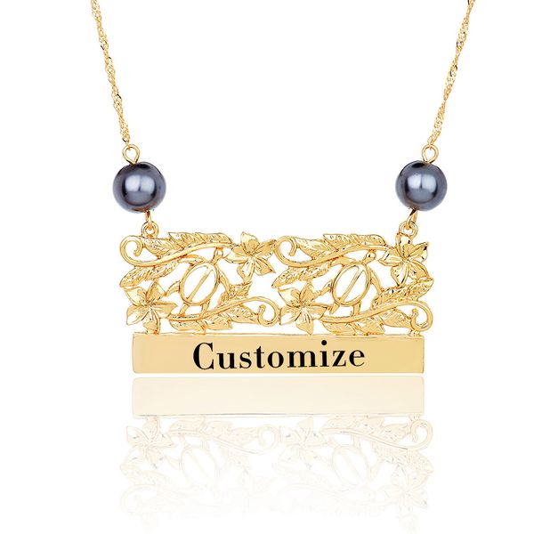 

necklace of lover's personalized capital letters chains customize name pendants hollow turtle hawaiian necklace for women, Silver