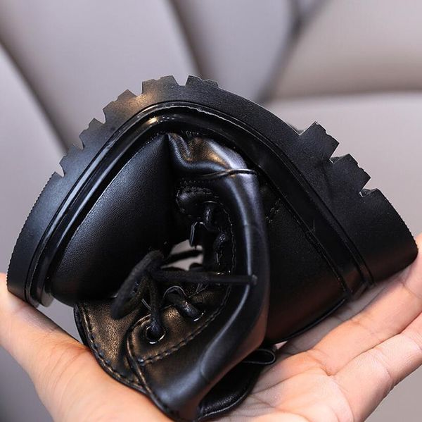 

детские снежные ботинки 2020 осень зимние хлопчатобумажные плюшевые туфли мальчики девушки водонепроницаемые не скольжения ботильоны детские, Black