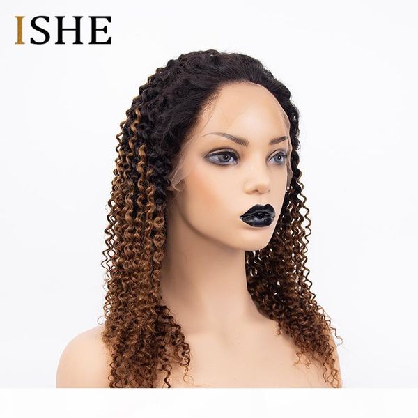 

afro kinky curly 13x6 lace front human hair wigs 1b30 with baby hair lace frontal wig for women remy hair 150 density ishe, Black