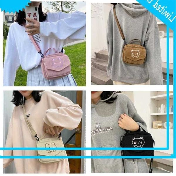 

women girls corduroy shoulder crossbody bag lady telephone pouch satchel purse a69c