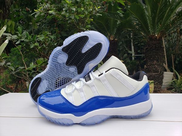 

j11 low wmns concord white black men basketball shoes good quality jumpman low 11s blue sports mens trainer sneakers ah7860 100, White;red