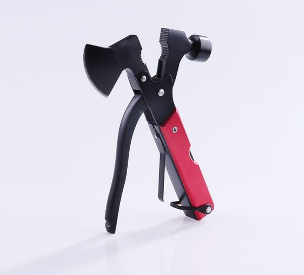 

genetac gmt-6057r outdoor self-driving red aluminum handle folding camping multi-purpose axe