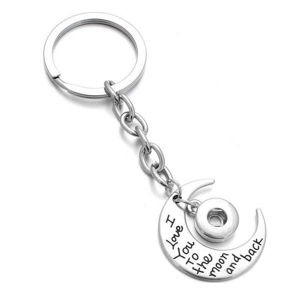 

new snap jewelry 12mm 18mm metal moon snap button keychains keyring pendant for women girls gi qylvnk