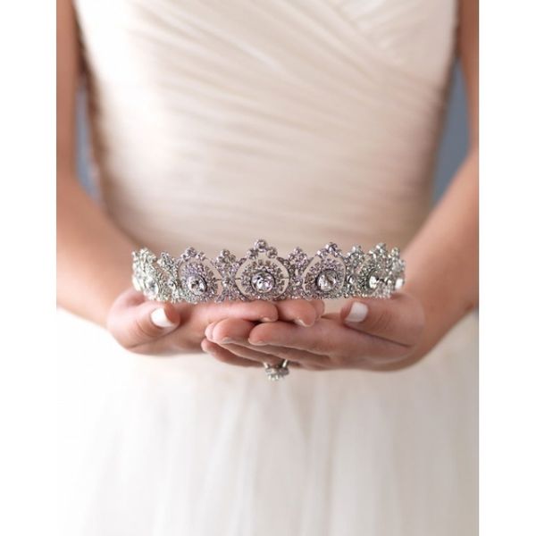 

mcrown tiktok new diamond headband princess bride ornaments k, Silver