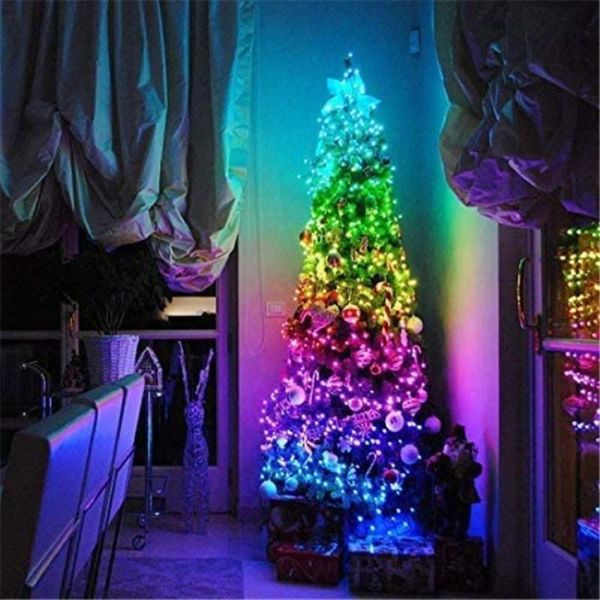 

smart app control led strip string lights 20m christmas tree decoration waterproof ip65 fairy light outdoor wedding party decor