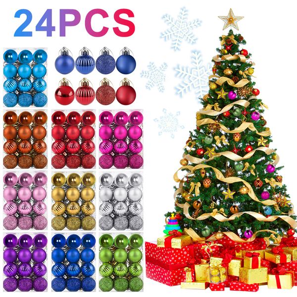 

newbauble ball 24pcs/set christmas toys tree hanging xmas ornaments party decorations for home new year navidad