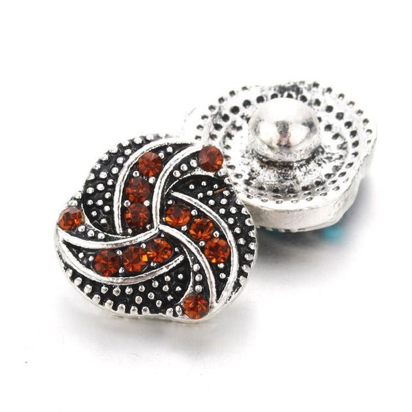

10pcs lot windmill style snap jewelry 12mm snap buttons with rhinestone charm button fit snap bracelets bangles for women h sqchqq