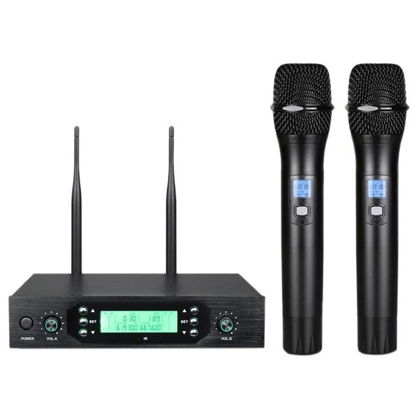 

wireless microphone one for two karaoke family ktv conference stage performance handheld wireless microphone(eu plug)