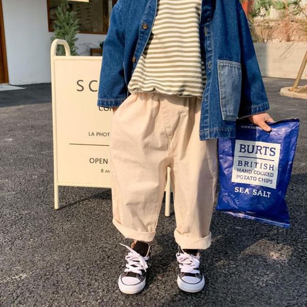 

2021 new boy kids spring autumn clothes solid children's harem for baby boys trousers size 100~140 girls pants lpha, Blue