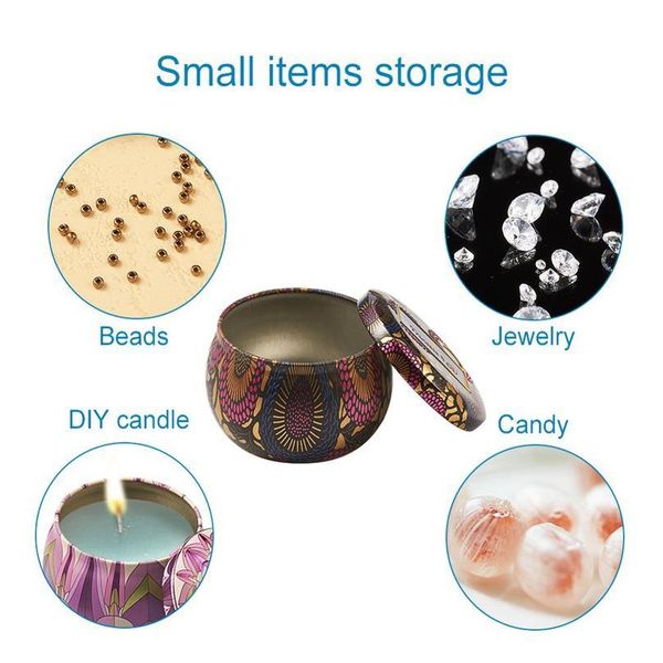 

pandahall printed iron storage box creative candy box storage containers mixed color, 7.7x5.1~5.2cm; 1pc/color; qylsrf, Black;white