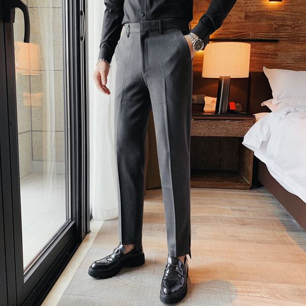 

2021 new autumn the new listing nine points pants fine style straight black male clothes 5i9b