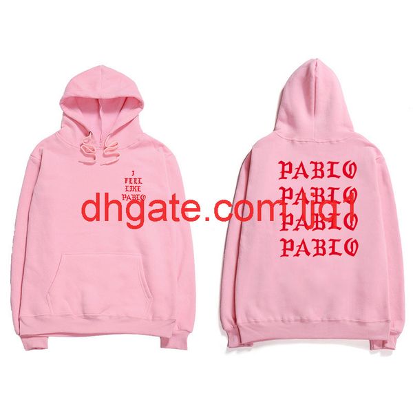 

19ss hip hop hoodies men i feel like pablo streetwear hoodie sweatshirts anti social letter print hoodie club, Black