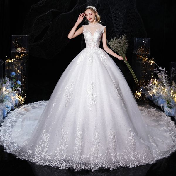 Starry Sky Master Dress da sposa Big Coda 2022 Nuova Bride One-Spalla Donne incinte Sen Super Fairy Dream Stile francese