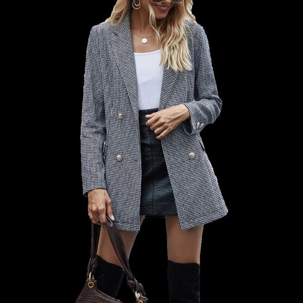 

2021 new womens classic double-breasted lapel neck windbreak jackets coat long sleeve outerwear ua5k, Black;brown