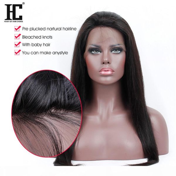 

straight lace front human hair wigs with baby hair straight brazilian hair wigs for women natural black none remy lace wig