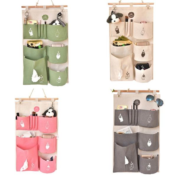 

wall door closet hanging storage bag multi-pocket family storage bag cute cartoon design