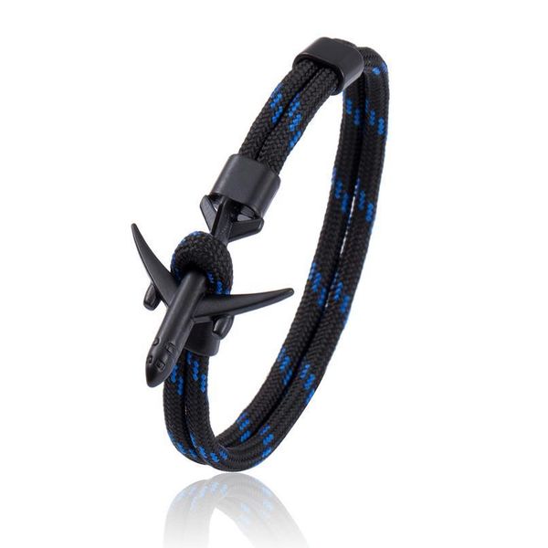 

new fashion navy blue survival rope chain multilayer anchor charm bracelets & bangles for men women gift sport hooks jllhbu