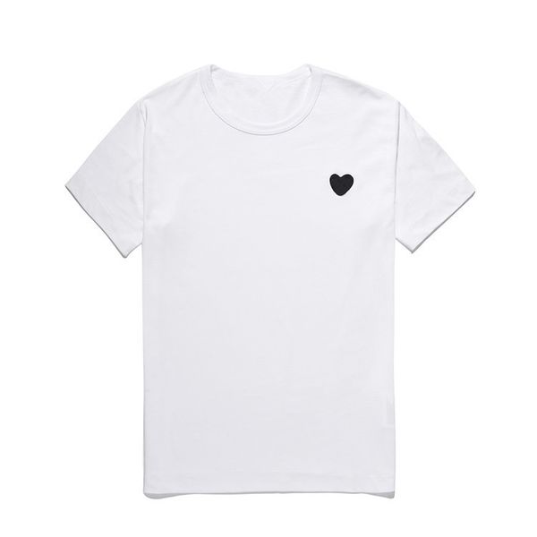 

Black Love Hearts T-shirt Peach Heart Men Women Round Neck Cotton Short-sleeved Solid Color Embroidery Heart Lovers Tee Top Hip Hop Shirt, Desiccant