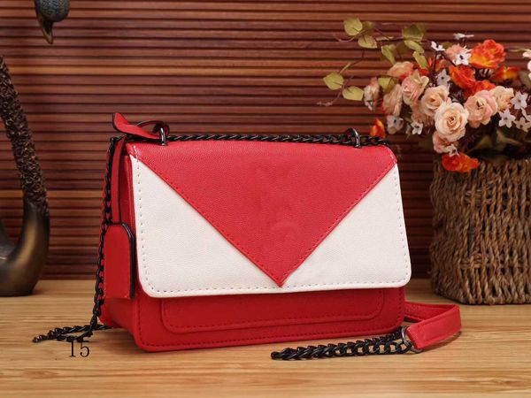 

handbag 2020 fashion two-color stitching chain shoulder messenger bag