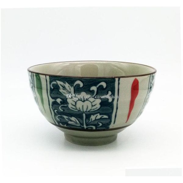 

vintage japanese porcelain rice bowls asian lifestyle country side flower design 4.5 inch c sqcuqi new_dhbest