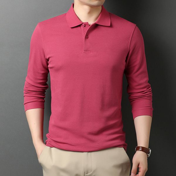 

2021 100% male long spring and autumn led liquid version cotton shirt polo year of destination red clothes hyaw, White;black