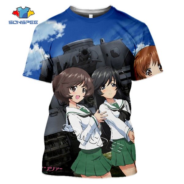 

3d anime print homme men girls und panzer 3d print shirts kawaii comics hippie men clothing