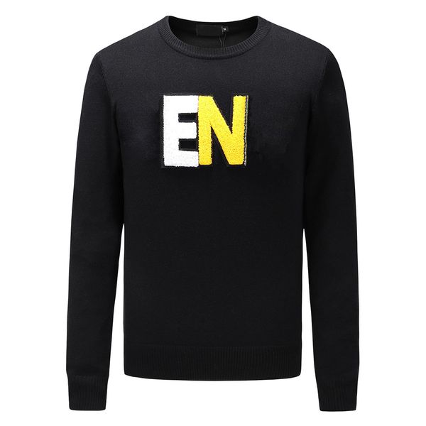 

classic men's designer sweater embroidery letter printing knitwear winter sweatshirt popular homme apparel black and gray 3xl, White;black