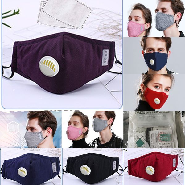 

factory in stock cotton adjusable dustproof pm2.5 protective masks 5layers filters activated carbon face washable 11 col pdxzb
