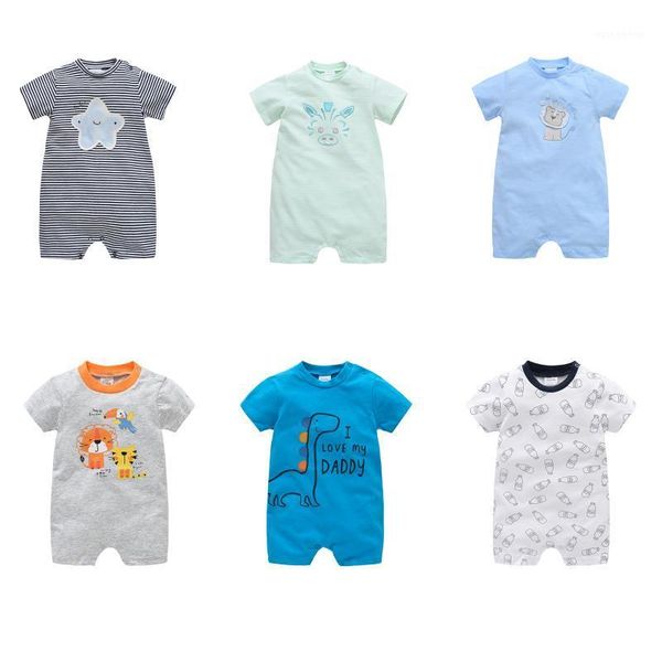 

jumpsuits honeyzone summer baby clothes born romper disfraz short sleeve onesie roupa menina cartoon print 0-12m1, Blue