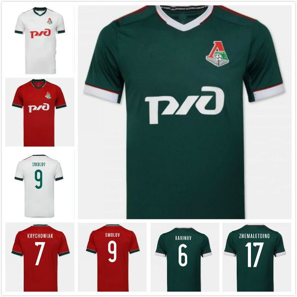 

20/21 lokomotiv moscow third away soccer jersey 2020 home #6 barinov #7 krychowiak #9 smolov #17 zhemaletdinov football shirt uniforms, Black;yellow