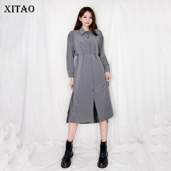 

xitao pleated blouse fashion new women single breast full sleeve goddess fan casual style 2020 minority loose shirt zy16881, White