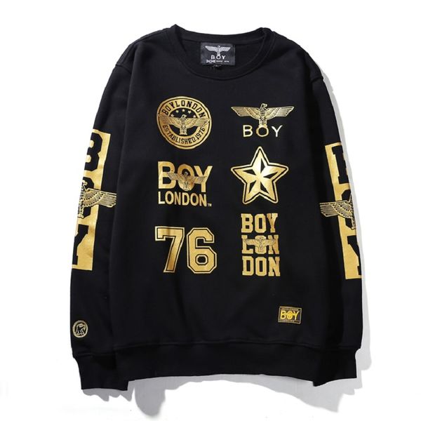 

real hot hawk boy london gold шрифт hip-hop танца rap rock уличная мода хлопка с капюшоном с мальчиком lable 6 цветов, Black