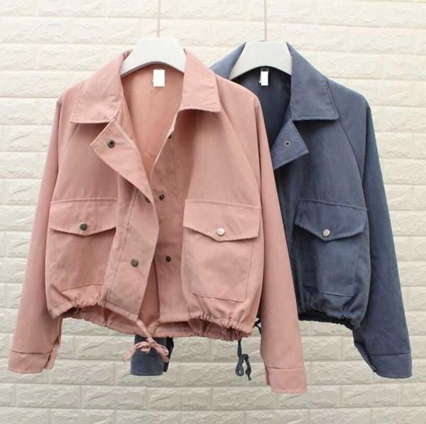 

2021 spring new casual loose pocket solid female fashion jacket outerwear ladie p786 kf2u, Black;brown