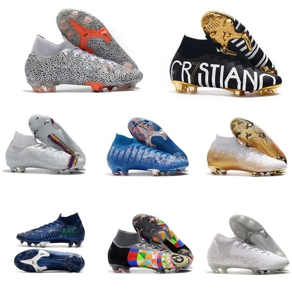 

gold cr7 se elite vi 360 fg soccer shoes football boot mercurial superfly 6 lvl up cristiano ronaldo men soccer cleats