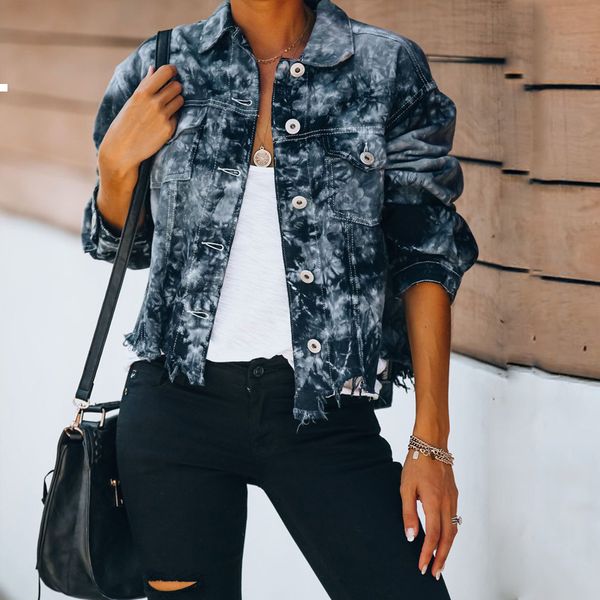 

new alternate 2021 blue denim jacket fall streetwear designer woman clothes rr65 zu02, Black;brown