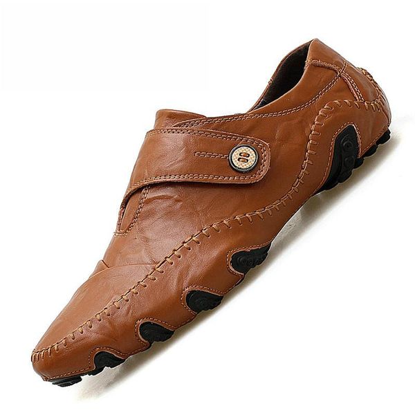 

men casual shoes fashion brand men shoes genuine leather loafers moccasins slip on men's flats male driving size 38-47, Black