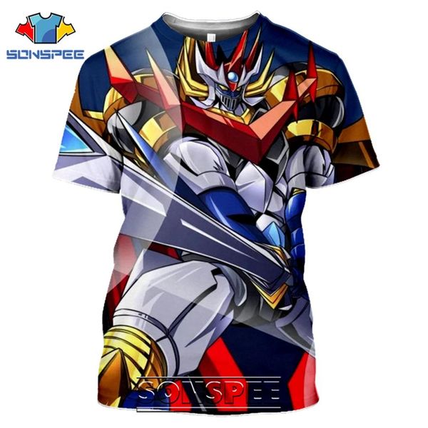 

japanese mazinger z classic anime robot homme 3d print shirts hentai anime kawaii men clothing