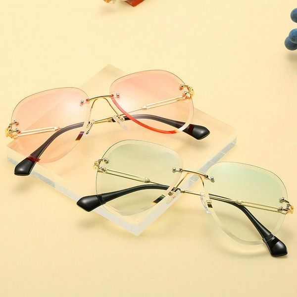 

fashion selling sunglasses personality frameless gradient marine retro round toad mirror metal too men and women, White;black