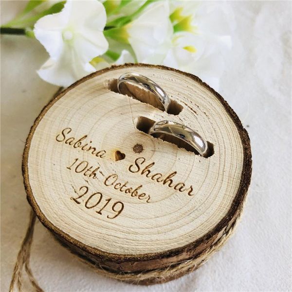 

gift wrap custom ring box personalized wedding valentines engagement wooden bearer rustic holder