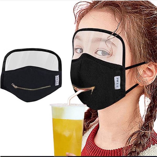 

zipper eye shield dust anti washable with kids face portable drink mouth mask 5 color in avaliable owe667