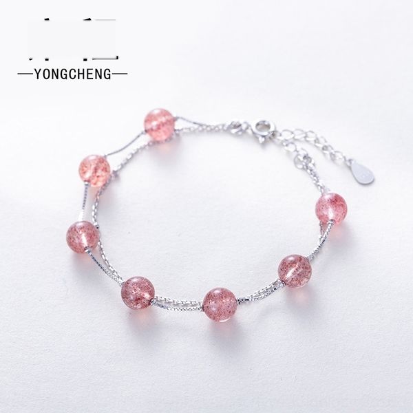 

osfwb yongcheng braceletpure 925 braceletstrawberry серебра клубничных женщины корейского браслета кристалл браслет с двойным слоем гальвани, Golden;silver