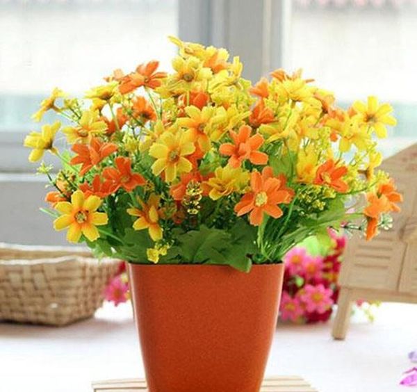 

wholesale-1 bouquet 28 heads fake daisy artificial silk flower home wedding decoration c jllfkh dayupshop