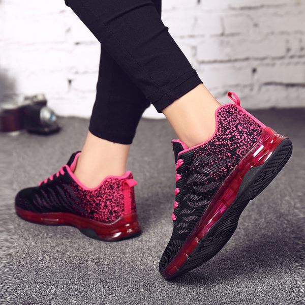 

2021 woman flats ladies vulcanize sport mesh breathable female vulcanized sneakers shoes for women, Black