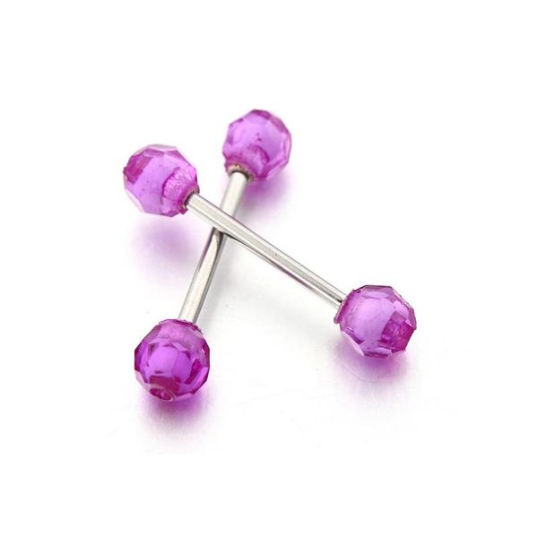 

2pcs fluorescence tongue piercing stainless steel tongue barbell nipple piericng ring lengua pircing pezon zungen piercing f jllguc, Silver
